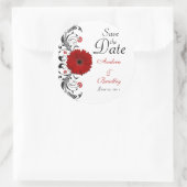 Red Gerbera Floral Save the Date Sticker (Tasche)