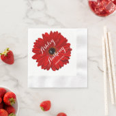 Red Gerbera Gerber Daisy Personalisiert Wedding Serviette (Beispiel)