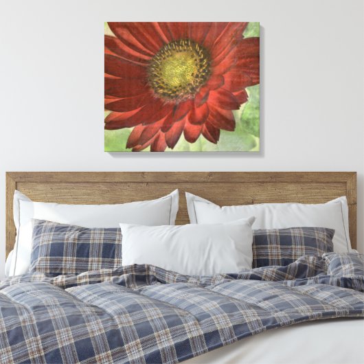 Red Gerbera Leinwanddruck (Insitu (Schlafzimmer))