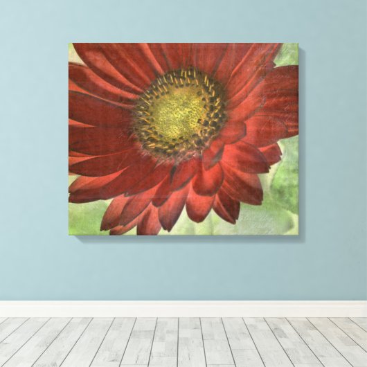 Red Gerbera Leinwanddruck (Insitu (Holzboden))