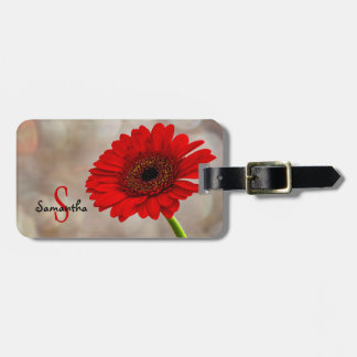 Red Gerbera Luggage Tag Gepäckanhänger