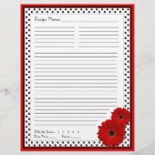 Red Gerbera Polka Dot Binder Recipe Beilagen (Rückseite)