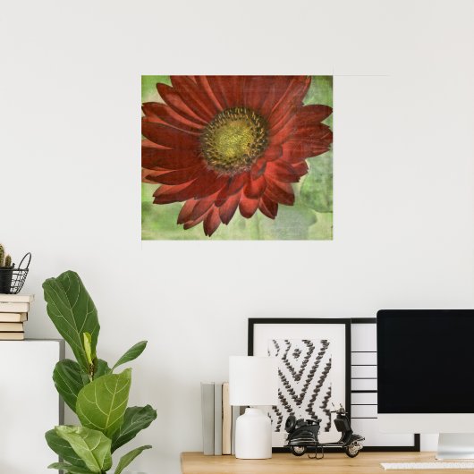 Red Gerbera Poster (Heimbüro)