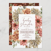 Red Gerbera & White Dahlia Baby Dusche von Mail Einladung (Vorne/Hinten)