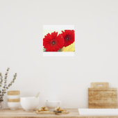 Red Gerberas Canvas Print Poster (Küche)