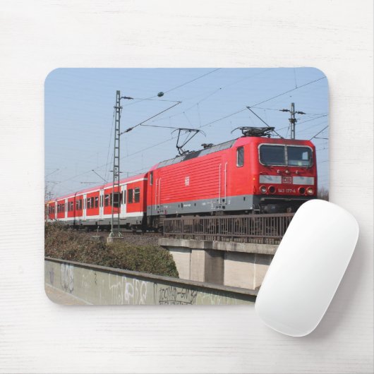 Red German Train Mousepad (Mit Mouse)