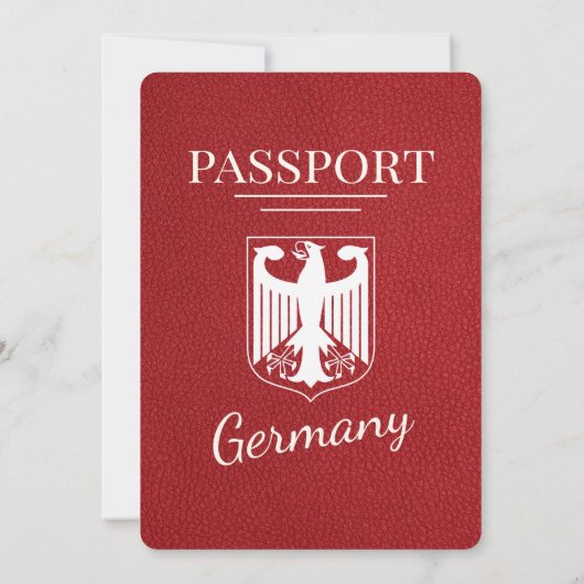 Red Germany Pass Einladung zur Hochzeit (Rückseite)
