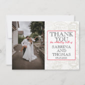 Red Germany Wedding Foto Vielen Dank Dankeskarte (Vorderseite)