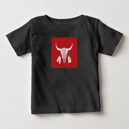 Red Ghost Dance Buffalo Baby Black T - Shirt (Vorderseite)