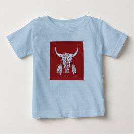 Red Ghost Dance Buffalo Baby Blue T - Shirt