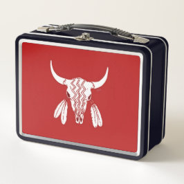 Red Ghost Dance Buffalo Black Lunchbox