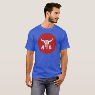 Red Ghost Dance Buffalo Blauer T - Shirt Kreis