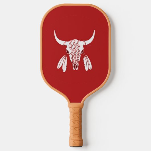 Red Ghost Dance Buffalo Bräuner Pickleball Paddel Schläger (Vorderseite)