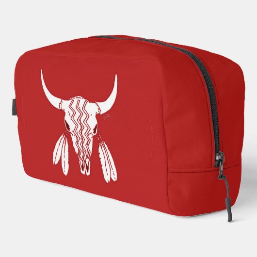 Red Ghost Dance Buffalo Dopp Kit Waschbeutel (Rechte Ecke)