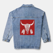 Red Ghost Dance Buffalo Frauen denim Jacke (Rückseite)
