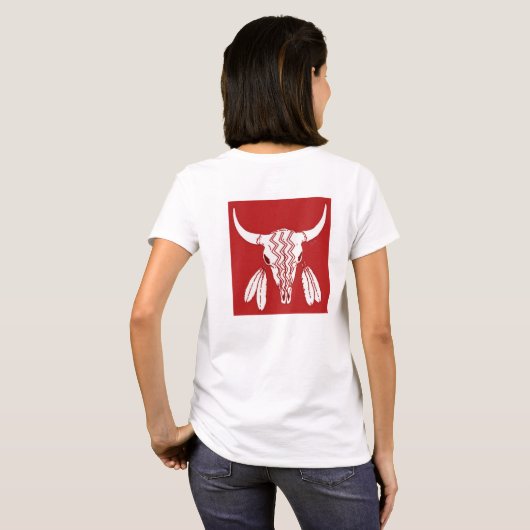 Red Ghost Dance Buffalo Frauen Weiße T - Shirt zur (Schwarz voll)