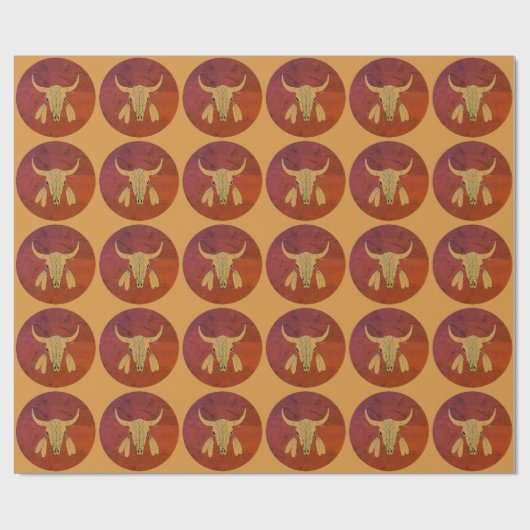 Red Ghost Dance Buffalo glänzendes Packpapier (Flach)