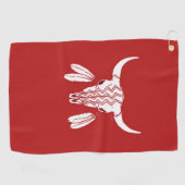 Red Ghost Dance Buffalo Golf Handtuch (Horizontal)