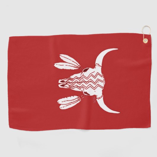 Red Ghost Dance Buffalo Golf Handtuch (Horizontal)