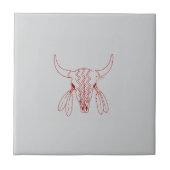 Red Ghost Dance Buffalo gray small tile Fliese (Vorderseite)