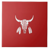 Red Ghost Dance Buffalo große Fliese (Vorderseite)