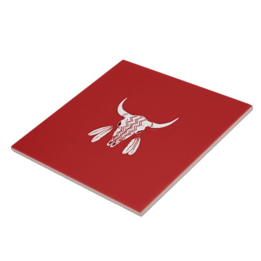 Red Ghost Dance Buffalo große Fliese (Seite)