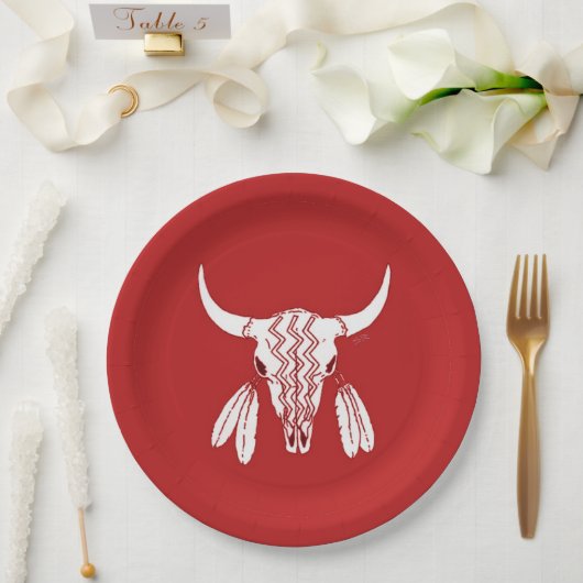 Red Ghost Dance Buffalo große Teller (Hochzeit)