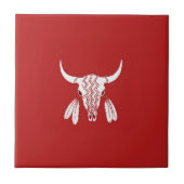 Red Ghost Dance Buffalo kleine Fliese (Vorderseite)