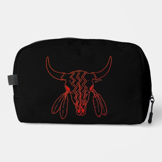 Red Ghost Dance Buffalo Line Black Dopkit Waschbeutel (Vorderseite)