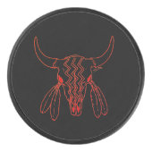 Red Ghost Dance Buffalo Line Black Hockey Puck (Vorderseite)