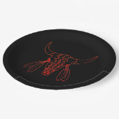 Red Ghost Dance Buffalo line Black lat Paper Telle Pappteller (Schrägansicht)