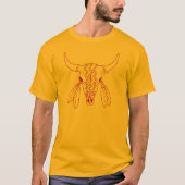 Red Ghost Dance Buffalo Line Gold T - Shirt (Vorderseite)