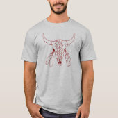 Red Ghost Dance Buffalo Line Grauer T - Shirt (Vorderseite)