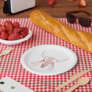 Red Ghost Dance Buffalo Line Paper Teller