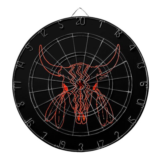 Red Ghost Dance Buffalo Line schwarze Dartboard Dartscheibe (vorne)