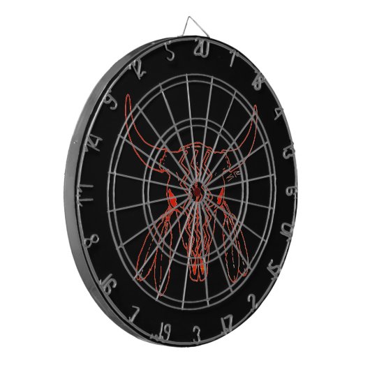 Red Ghost Dance Buffalo Line schwarze Dartboard Dartscheibe (Vorderseite Links)