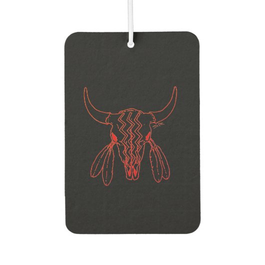 Red Ghost Dance Buffalo Line Schwarzer Luftkühler Autolufterfrischer (Vorderseite)