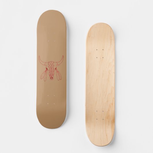 Red Ghost Dance Buffalo Line Skateboard (Vorderseite)