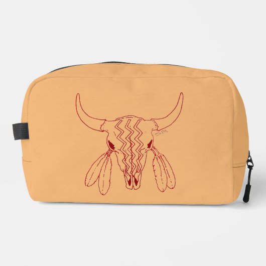 Red Ghost Dance Buffalo Line tan Dopkit Waschbeutel (Vorderseite)