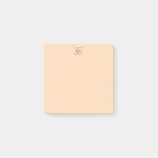 Red Ghost Dance Buffalo Line tan Note Pads Post-it Klebezettel (Vorderseite)