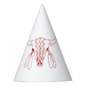 Red Ghost Dance Buffalo Line Weiße Party Hüte Partyhütchen (Vorderseite)