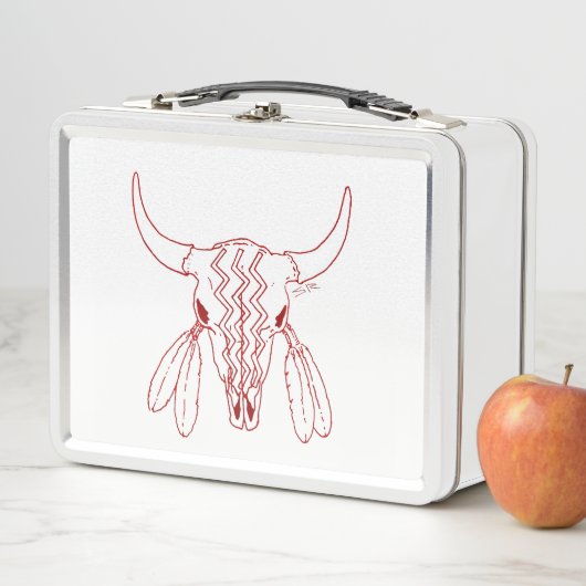 Red Ghost Dance Buffalo Line Weißer Lunchbox (Beispiel)