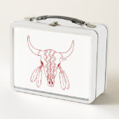 Red Ghost Dance Buffalo Line Weißer Lunchbox (Vorderseite)