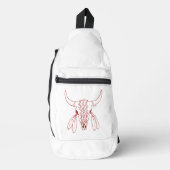 Red Ghost Dance Buffalo Line weißer Sling Rucksack (Vorderseite)