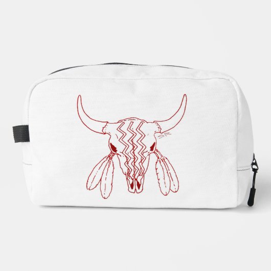 Red Ghost Dance Buffalo Line White Dopkit Waschbeutel (Vorderseite)