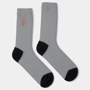 Red Ghost Dance Buffalo Linie graue Premium Socken