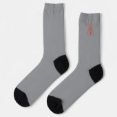 Red Ghost Dance Buffalo Linie graue Premium Socken (Linkes Detail)