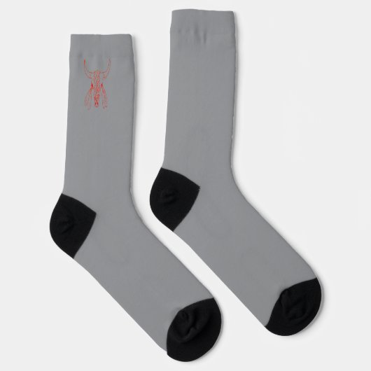 Red Ghost Dance Buffalo Linie graue Premium Socken (Rechts)