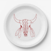 Red Ghost Dance Buffalo Linie große Teller (Vorderseite)