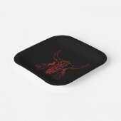 Red Ghost Dance Buffalo Linie Schwarz2 Papier Tell Pappteller (Gewinkelt)